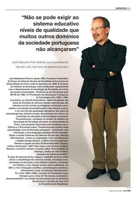 Entrevista JosÃ© Madureira Pinto