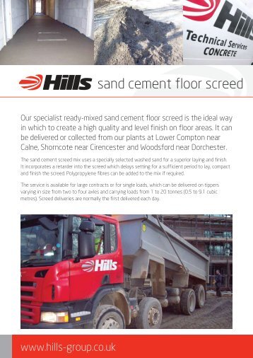 Download sand cement floor screed brochure - Ready mixed concrete