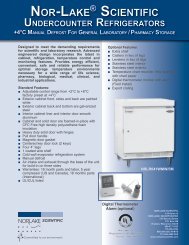 Undercounter Refrigerator +4ÂºC Manual Defrost ... - Nor-Lake, Inc.