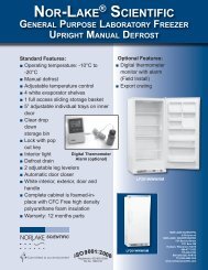General Purpose Laboratory Freezer Upright ... - Nor-Lake, Inc.
