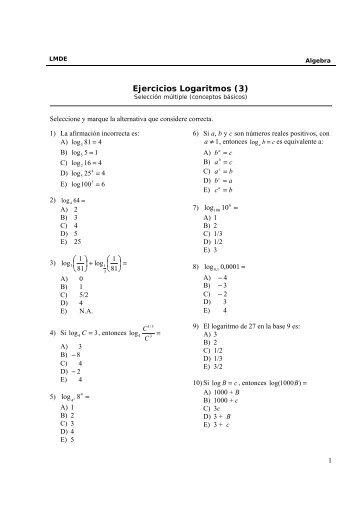 Guia de Logaritmos (con alternativas)