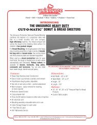 CUT-O-MATICâ¢ Donut Sheeters - Unisource food Equipment