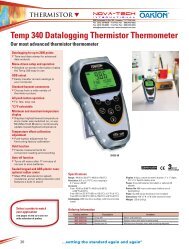 Oakton Temp 340 Datalogging Thermistor Thermometer Data Sheet