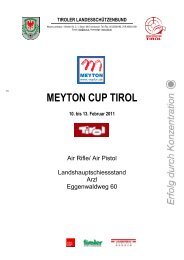 Meyton Cup Tirol - Luftgewehr - Luftpistole > Innsbruck