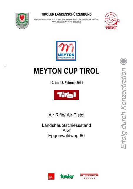 Meyton Cup Tirol - Luftgewehr - Luftpistole > Innsbruck
