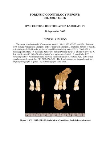 forensic odontology report: cil 2002-124-i-02 - Korean War Educator