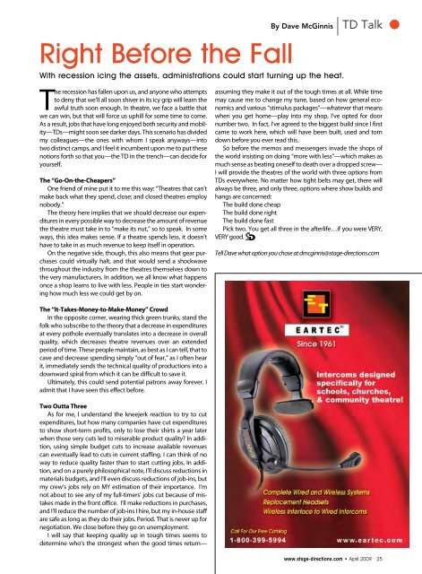 Download a PDF - Stage Directions Magazine