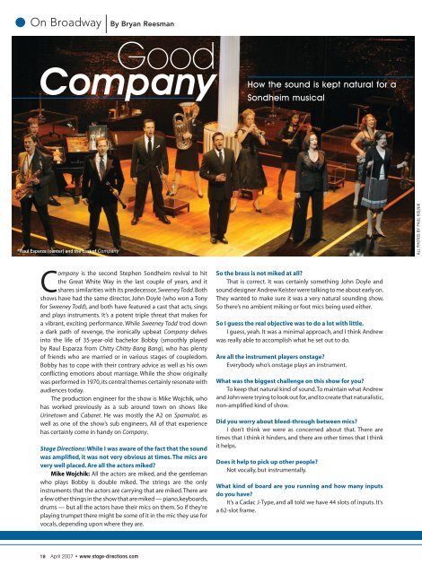 Download a PDF - Stage Directions Magazine