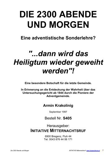 DIE 2300 ABENDE UND MORGEN - Hopeandmore.at