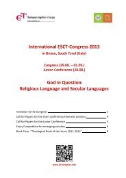 International ESCT-Congress 2013 God in Question - Philosophisch ...