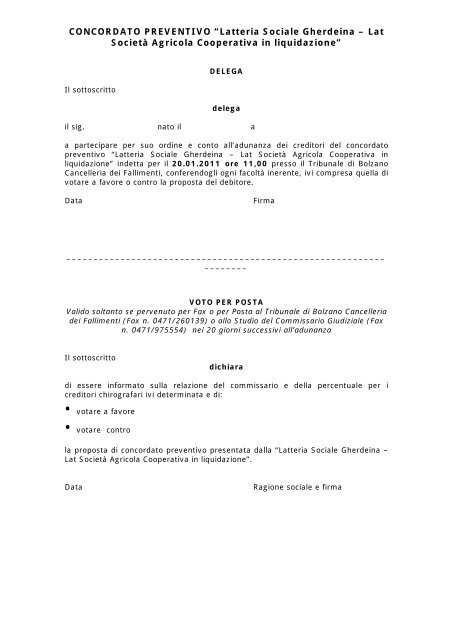 liquidi freschi e fruttati CONSECUZIONE DEL FALLIMENTO AL CONCORDATO PREVENTIVO main image 0
