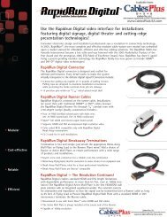 Use the Rapidrun Digital video interface for ... - Cables Plus USA