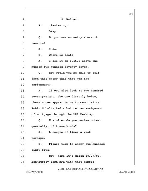 EXHIBIT F -- Deposition April 20 Walter deposition - Legal Services ...