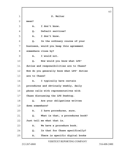 EXHIBIT F -- Deposition April 20 Walter deposition - Legal Services ...