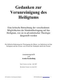 Gedanken zur Verunreinigung des Heiligtums - Hopeandmore.at