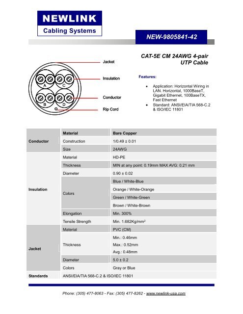 NEW-9805841-42 - Newlink Cabling Systems