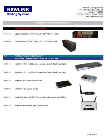 uploads/specs/Featured Products.pdf - Newlink Cabling Systems