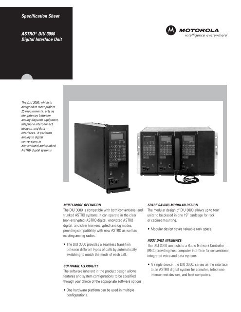 ASTROÂ® DIU 3000 Digital Interface Unit Specification Sheet