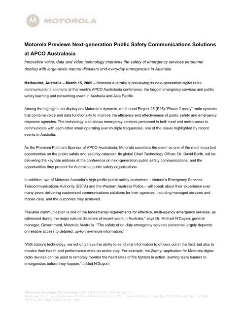 Motorola Previews Next-generation Public Safety Communications ...