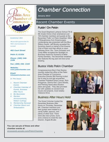 Recent Chamber Events - Pekin Area Chamber of Commerce