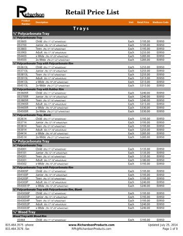 Retail Prices - Richardson Products Inc.