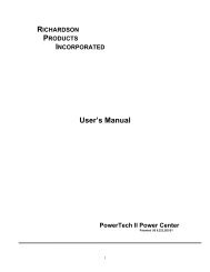 Download PowerTech II User Manual - Richardson Products Inc.
