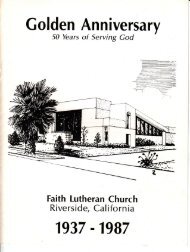 50 th Anniversary booklet - Faith Lutheran Church