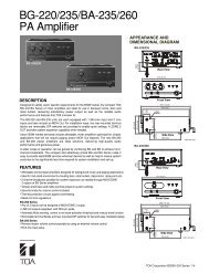 PA AMPLIFIER A-1706 A-1712 A-1724 - TOA CHINA LIMITED.