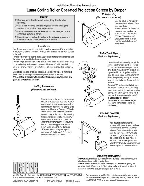 Wall Clip :: Draper, Inc.