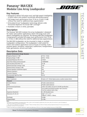 PanarayÂ® MA12EX Modular Line Array Loudspeaker - Bose