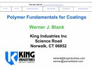 Polymer Fundamentals for Coatings Werner J. Blank