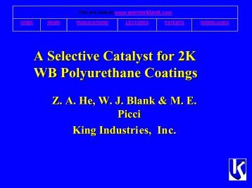 A Selective Catalyst for 2K WB Polyurethane ... - Wernerblank.com