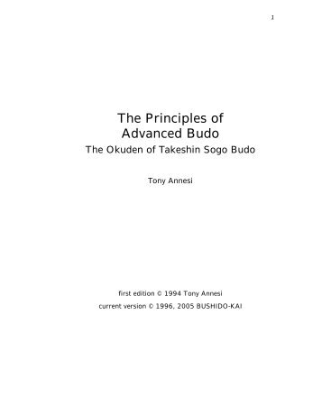 Principles of advanced budo - Bushido-Kai