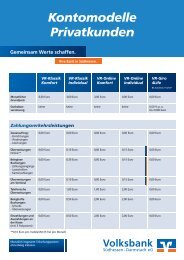 Kontomodelle Privatkunden Gemeinsam Werte schaffen. - Volksbank