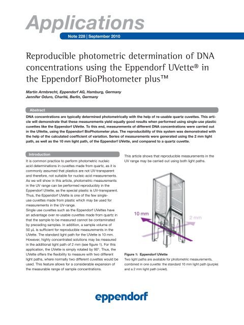 Reproducible photometric determination of DNA ... - Labo Baza