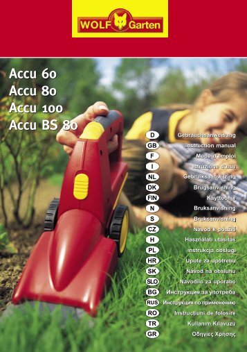 Accu 60 Accu 80 Accu 100 Accu BS 80 - WOLF-Garten NL