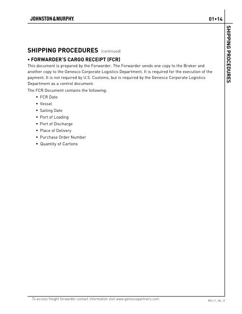Vendor Guide : General Information - Genescopartners.com