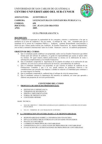 programa auditoria ii - Usac