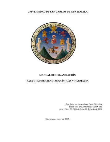 Manual de Organizacion Facultad de Ciencias QuÃ­micas y ... - Usac