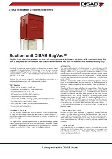 Suction unit DISAB BagVac™ - Disab.com