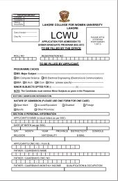 BS Form - Lahore College for Women University