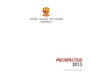 PROSPECTUS 2013 - Lahore College for Women University
