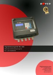 Signalsteuergerät NU 200 - Royer Signaltechnik GmbH