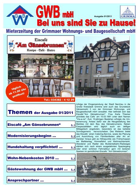 Ansprechpartner ... Themen der Ausgabe 01/2011 - Grimmaer ...