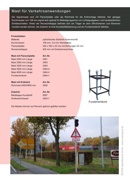 Mast für Verkehrsanwendungen - Royer Signaltechnik GmbH