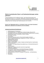 Liste der Dienst- und Handwerkerleistungen - wohnen im eigentum eV