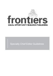 Specialty Chief Editor Guidelines - Frontiers