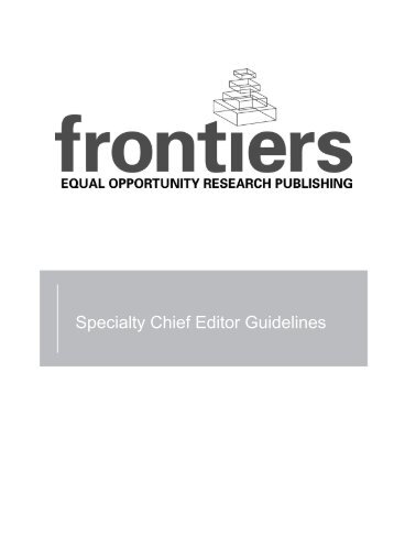 Specialty Chief Editor Guidelines - Frontiers