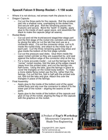 SpaceX Falcon 9 Stomp Rocket â 1:150 scale