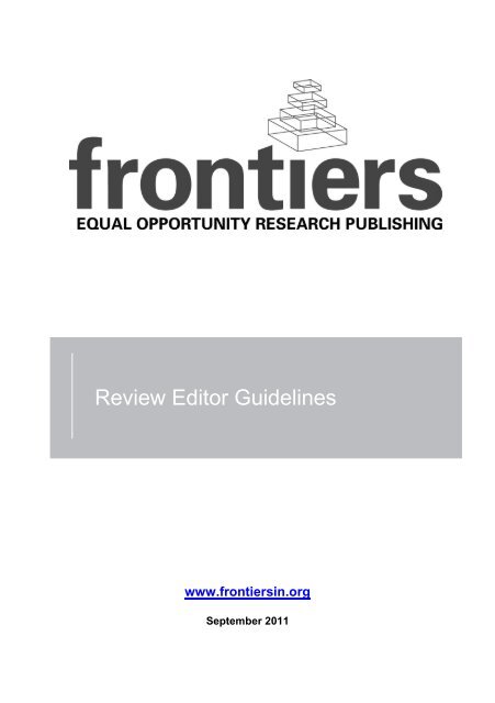 what is a review editor in frontiers